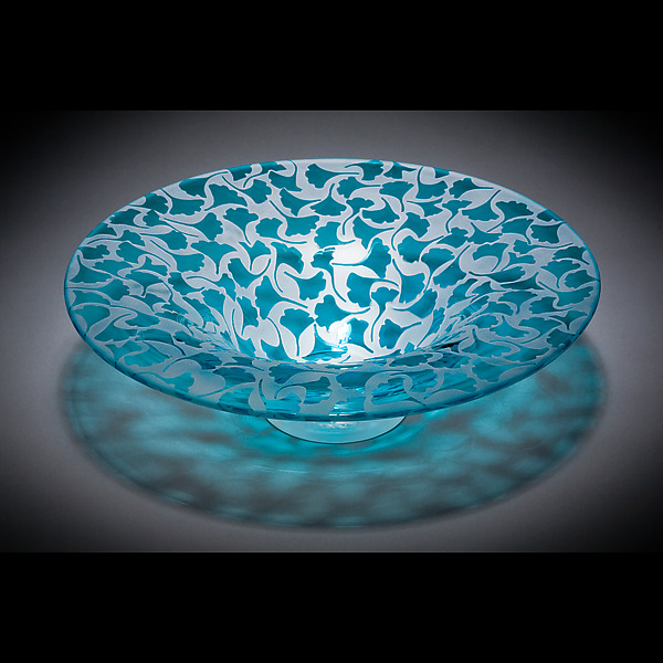 Ginkgo Bowl by Lisa Tate (Art Glass Bowl) | Artful Home