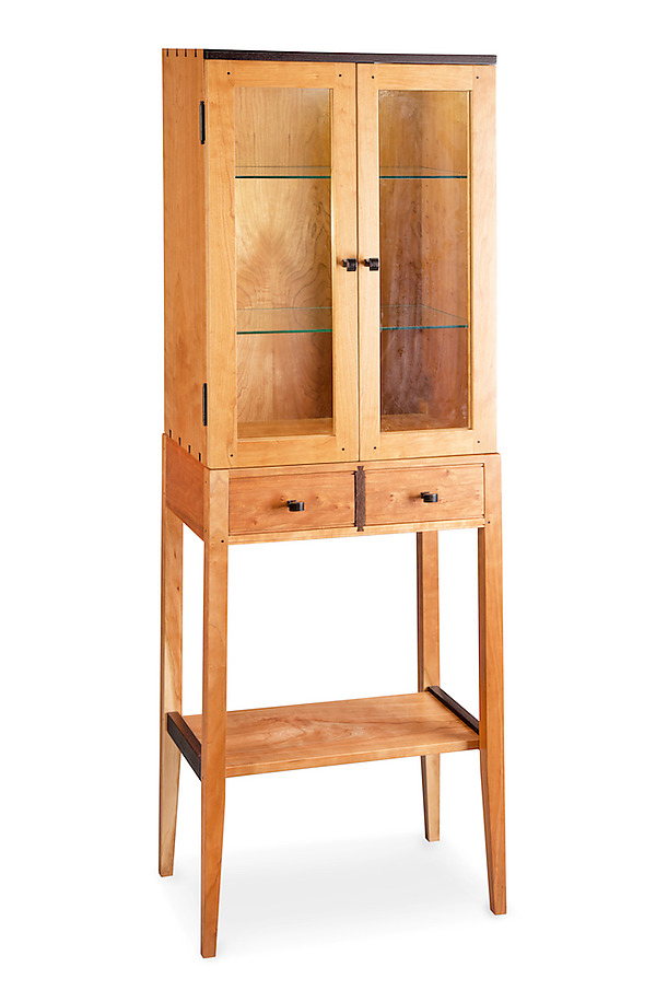Tall Cherry Display Two Door Cabinet by Tom Dumke (Wood Cabinet) | Artful Home