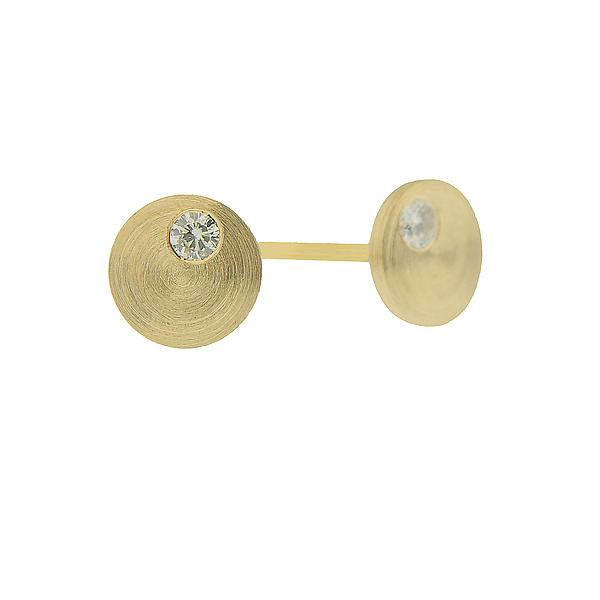 Offset Stud Earrings by Catherine Iskiw (Gold, Platinum & Stone Earrings) | Artful Home