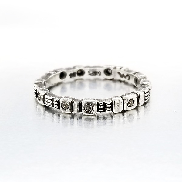 Pavers & Lines Platinum Ring by Conni Mainne (Platinum-enhanced Silver Ring) | Artful Home