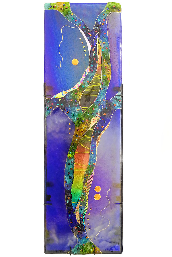 Moon Panel by Karen Ehart (Art Glass Wall Sculpture