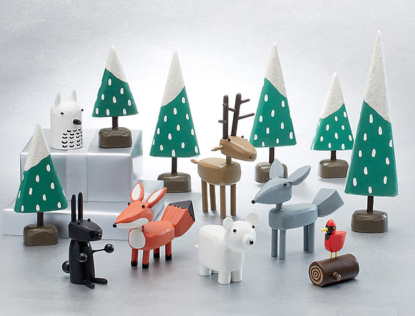 Winter Forest Scene Animals by Bunny With A Toolbelt (Wood Sculpture) | Artful Home