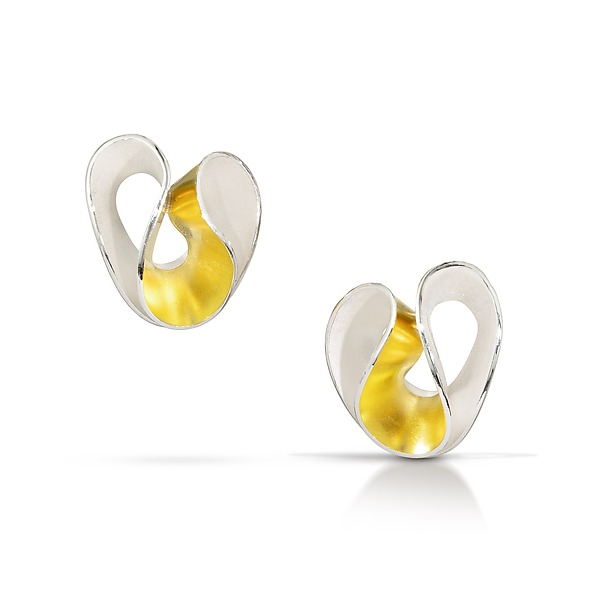 Swirl Earrings by Thea Izzi (Gold & Silver Earrings) | Artful Home
