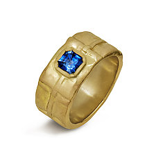 Sapphire Folded Gold Band by Diana Widman (Gold & Stone Ring)