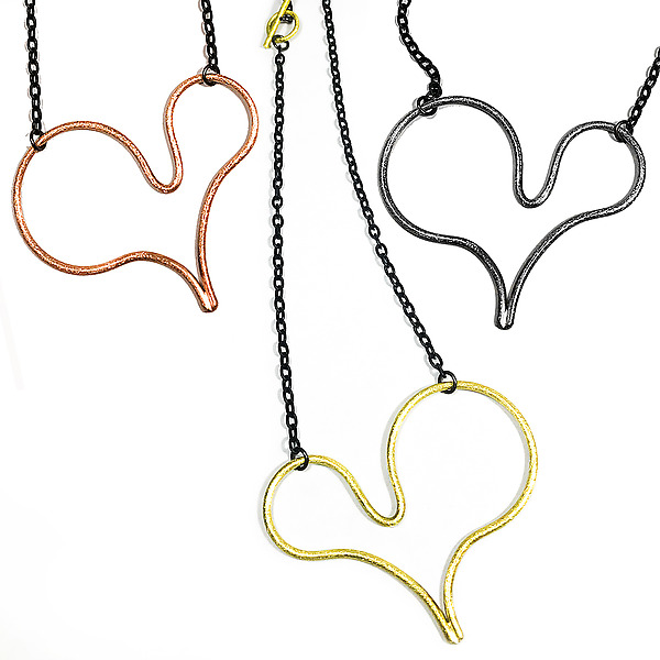 Big Heart Necklace by Emanuela Aureli (Metal Necklace) | Artful Home