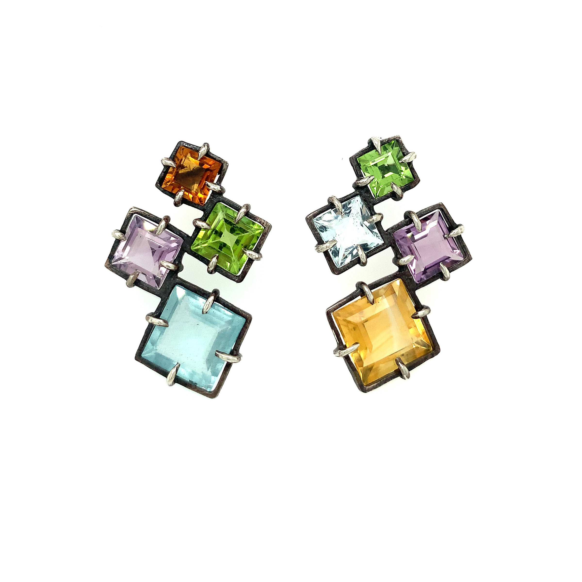 Tuti Fruiti Suzanne Earrings by Russell Jones (Silver & Stone Earrings