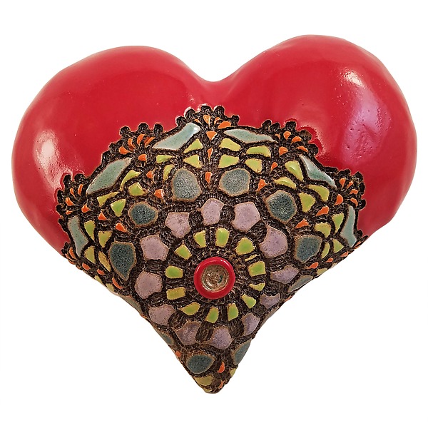Rumors about Renee in Red by Laurie Pollpeter Eskenazi (Ceramic Wall Sculpture) | Artful Home
