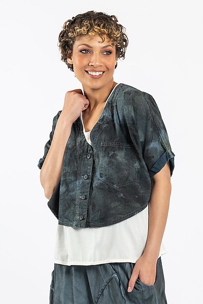 Cropped Asymmetrical Jacket by Planet (Microfiber Jacket