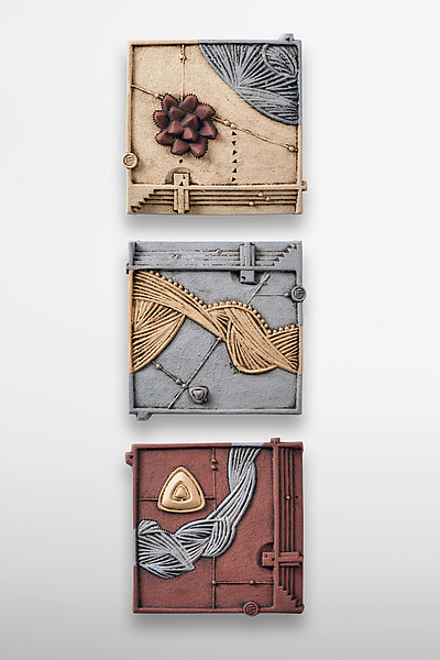 Aeolus Triptych by Christopher Gryder (Ceramic Wall Sculpture) | Artful Home