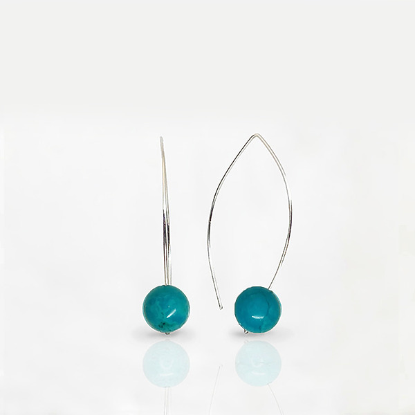 Turquiose Hoop Earrings by Claudia Endler (Silver & Stone Earrings) | Artful Home