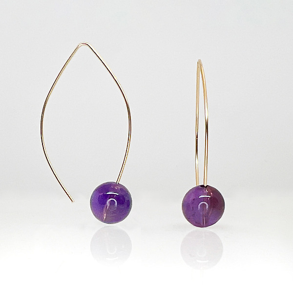 Amethyst Hoop Earrings by Claudia Endler (Gold & Stone Earrings) | Artful Home