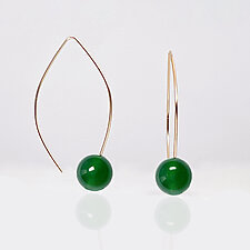 Canadian Jade Hoop Earrings by Claudia Endler (Gold, Silver & Stone Earrings)