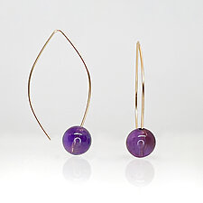 Amethyst Hoop Earrings by Claudia Endler (Gold & Stone Earrings)