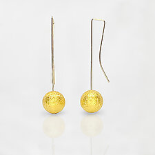 Long Sphere Drop Earrings by Claudia Endler (Gold & Silver Earrings)