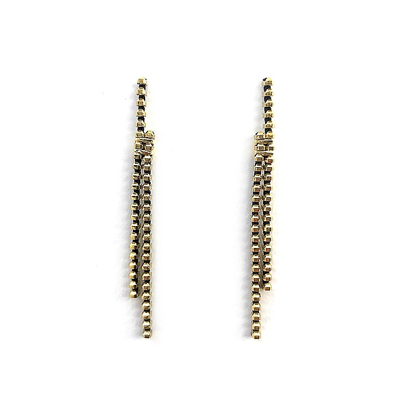 Long Line Zipper Earrings by Kate Cusack (Mixed-Media Earrings) | Artful Home