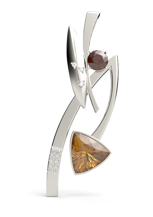 Madeira Citrine Pendant by Leann Feldt (Silver & Stone Necklace) | Artful Home
