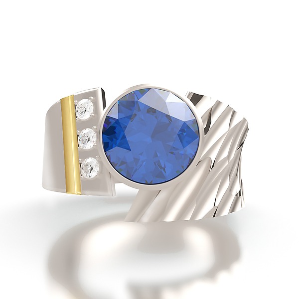 Gemstone Hammered Ring by Leann Feldt (Gold, Silver & Stone Ring) | Artful Home
