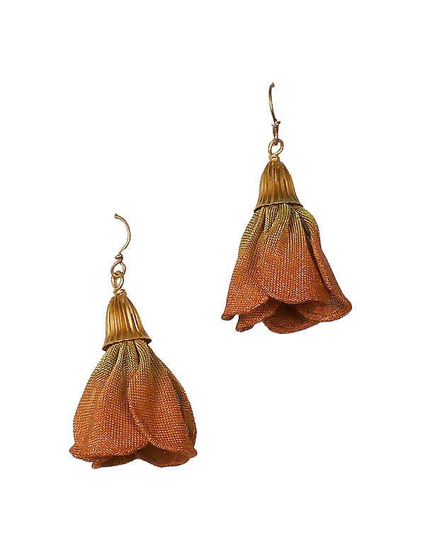 Plumeria Bud Earring by Sarah Cavender (Metal Earrings) | Artful Home