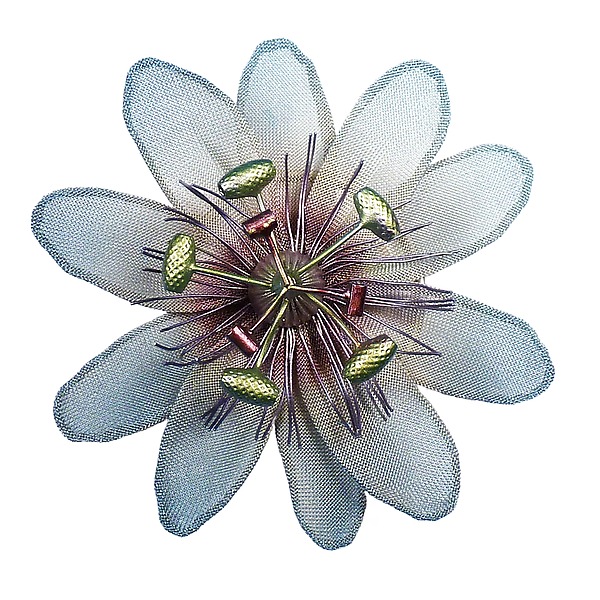Passion Flower Brooch by Sarah Cavender (Metal Brooch) | Artful Home