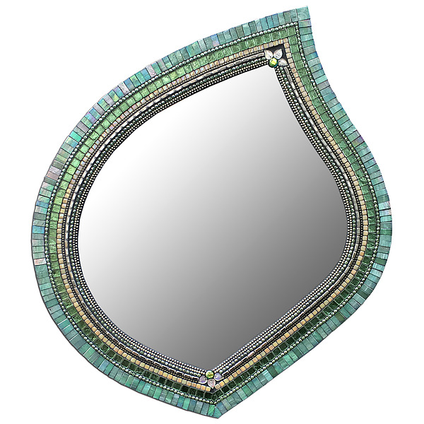 Sea Foam Leaf by Angie Heinrich (Mosaic Mirror) | Artful Home