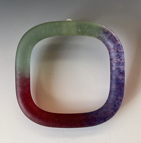 Small Heather Square Bangle by Carol Martin (Art Glass Bracelet) | Artful Home