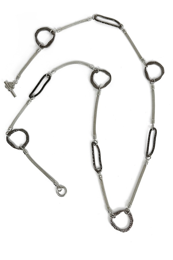 Long Hammered Link Necklace by Erica Zap (Metal Necklace) | Artful Home