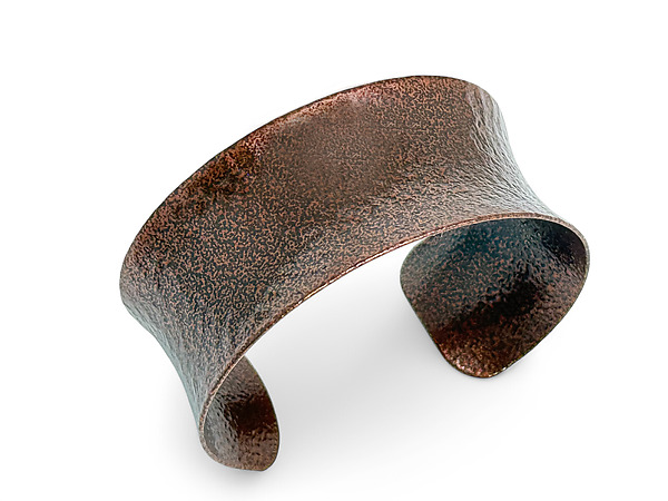 Concave Hammered Texture Cuff by Erica Zap (Metal Bracelet) | Artful Home