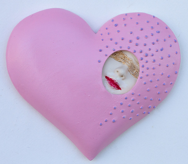 Pink Heart by Byron Williamson (Ceramic Wall Sculpture) | Artful Home