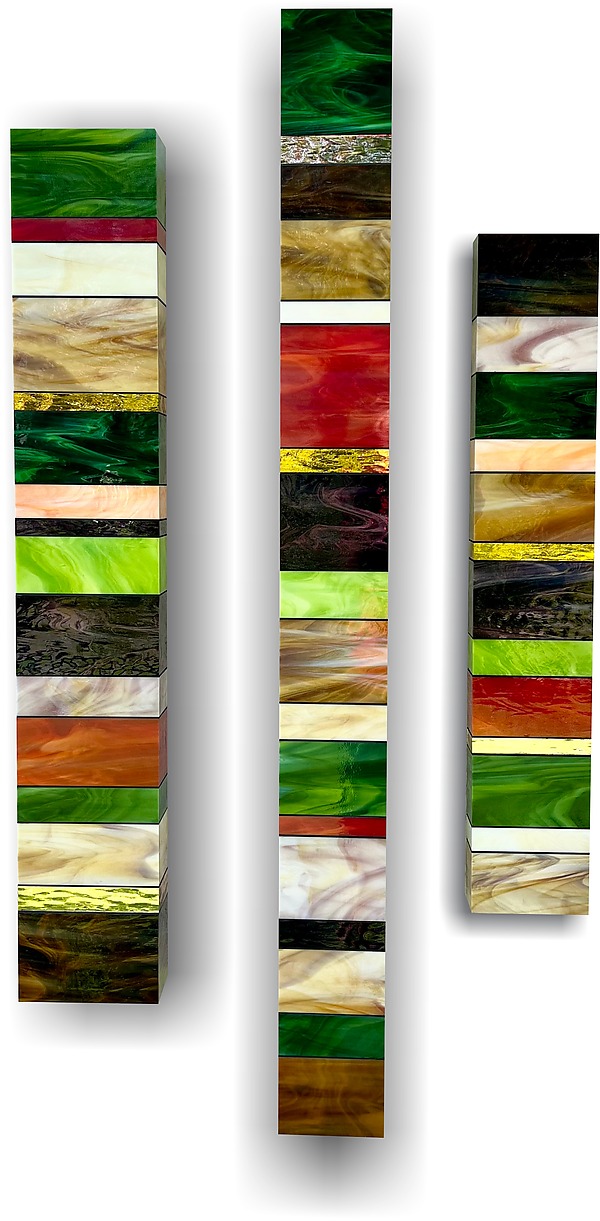 Earth Totems by Gerald Davidson (Art Glass Wall Sculpture) | Artful Home