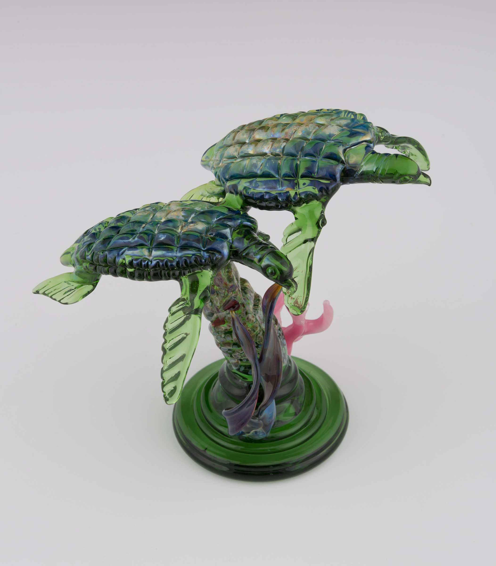 Double Green Turtle by Paul Labrie (Art Glass Sculpture) Artful Home