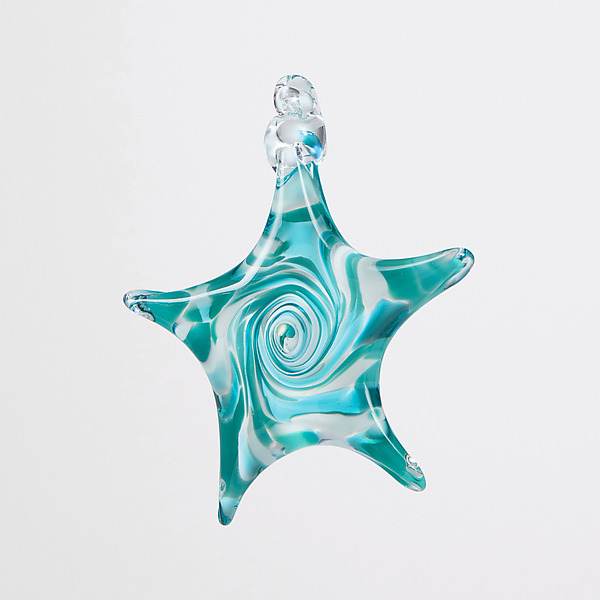 Aqua Starfish by Mariel Waddell and Alexi Hunter (Art Glass Ornament) | Artful Home