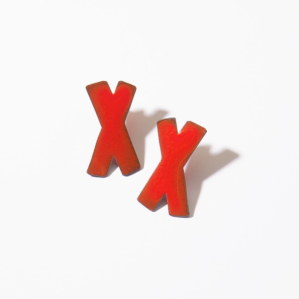 Small X Studs by Kat Cole (Enameled Earrings) | Artful Home