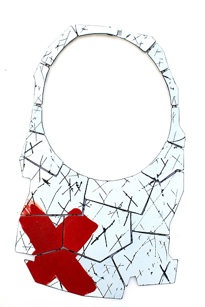 Boundary Line Bib Necklace by Kat Cole (Enamel & Steel Necklace)