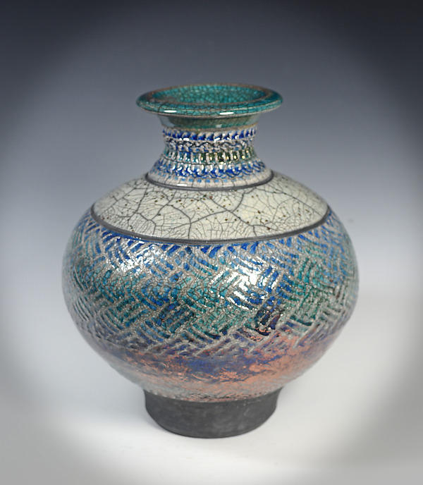 Imprints Raku Vase by Tom Neugebauer (Ceramic Vase) | Artful Home