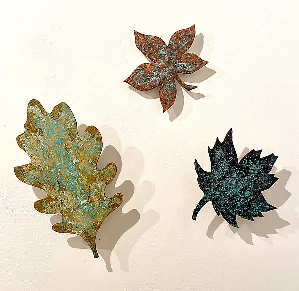 Wooden Fall Leaves, Set of Three by Jodi Reeb (Wood Wall Sculpture) | Artful Home