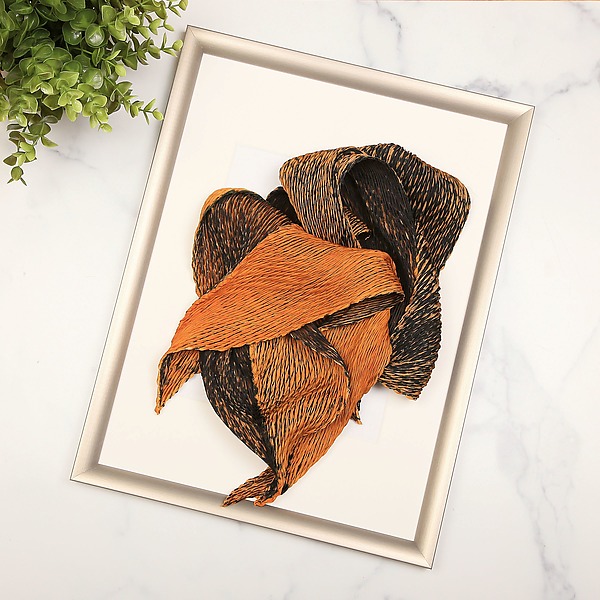Black & Orange Zigzag Shibori Scarf by Sharon Wang and Min