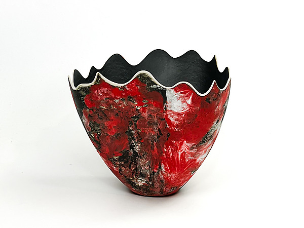 Crimson Bloom by Jean Elton (Ceramic Vase) | Artful Home
