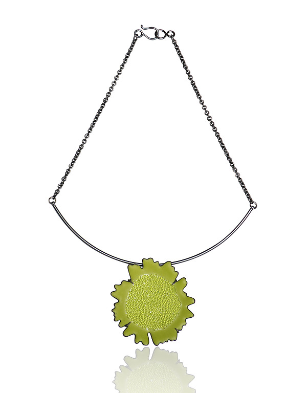 Sunflower Pendant by Joanna Nealey (Enamel & Silver Necklace) | Artful Home