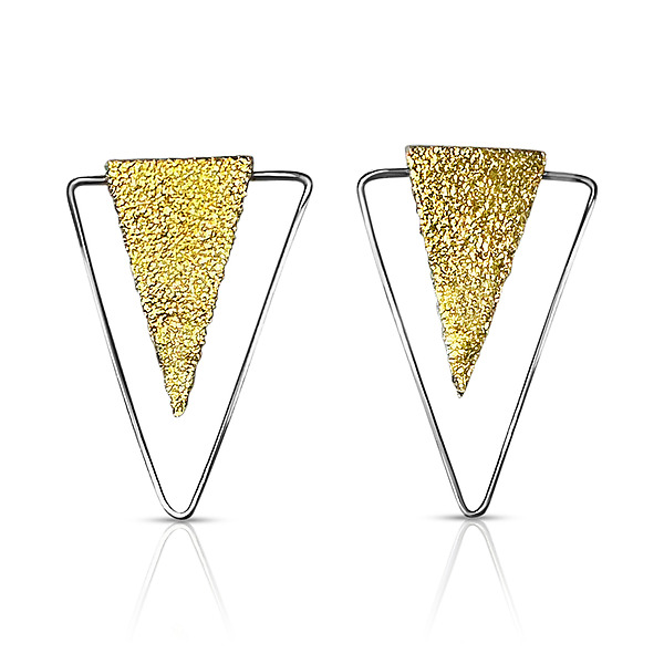 Shadow Triangle Earrings by Nora Fischer (Gold & Silver Earrings) | Artful Home