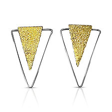 Shadow Triangle Earrings by Nora Fischer (Gold & Silver Earrings)