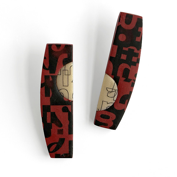 Typography Bar Earrings by Jane Pellicciotto (Polymer Clay Earrings) | Artful Home