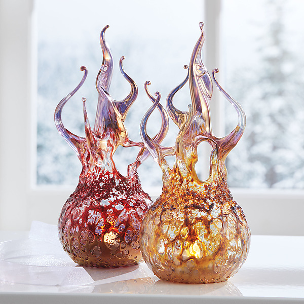 Metallic Fireball Votives by James and Andrea Stanford (Art Glass Candleholder) | Artful Home