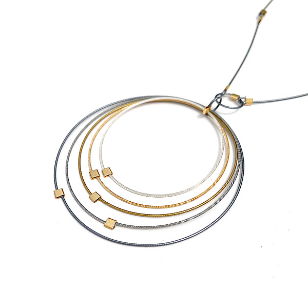 Grad Circle Necklace by Meghan Patrice Riley (Gold, Silver & Stone Necklace) | Artful Home