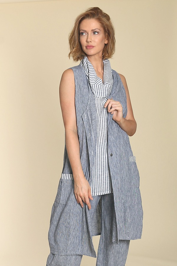 L'Appartement【新品】Linen Canvas Long Vest L´Appartement Linen Canvas Long Vest