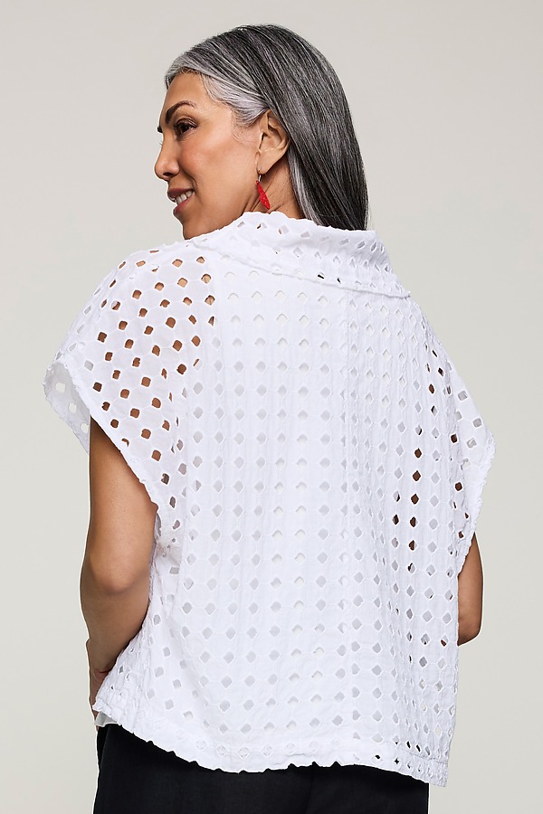 Eyelet Overlay Top by Fenini (Woven Top) | Artful Home