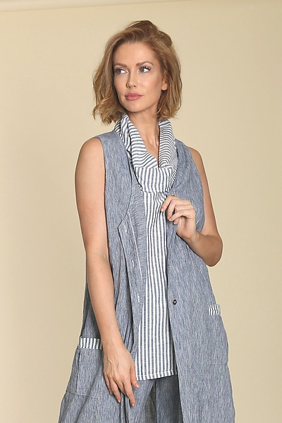 Linen Jacquard Tunic by Fenini (Linen Top) | Artful Home