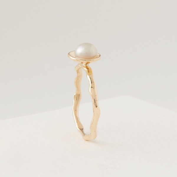 Mini Pearl Ripple Ring by Kristen Baird (Pearl Ring