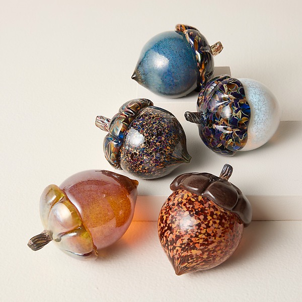Glass Acorns by Grateful Gathers Glass (Art Glass Paperweight) | Artful Home