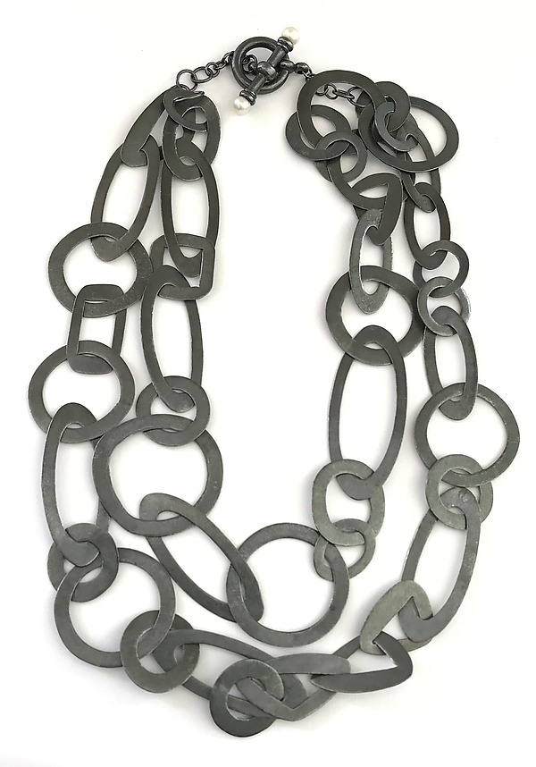 Silver Loop Necklace by Alexan Cerna (Jewelry Necklaces) Artful Home