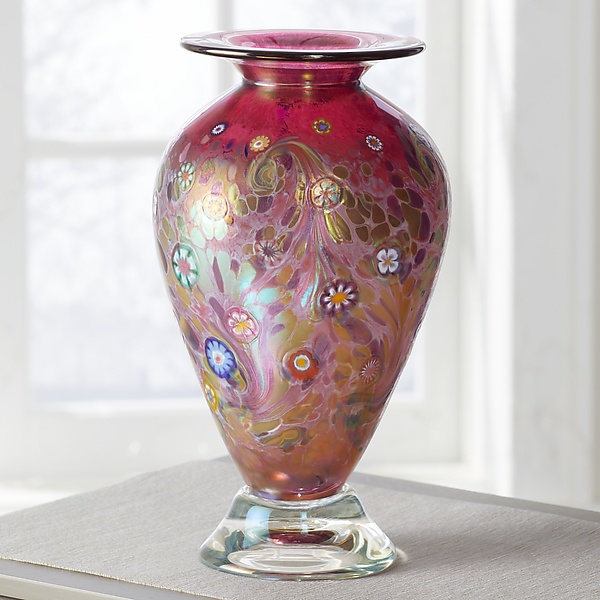 Tall Classic Ruby Vase by Ken Hanson and Ingrid Hanson (Art Glass